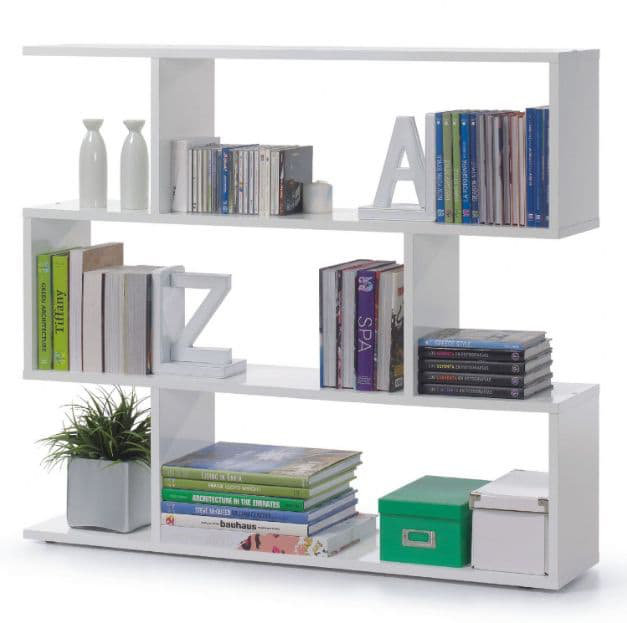 Latitude Run Sha White Gloss 3tier Shelving Storage Bookcase Unit